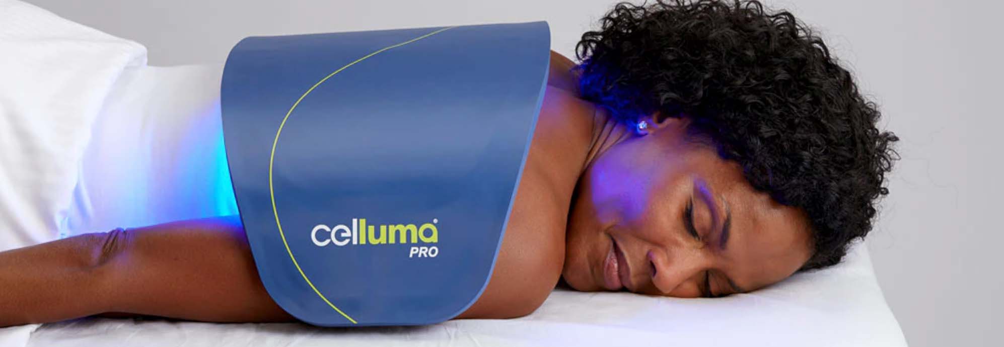 Celluma device on person's back